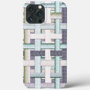 Faded coloured 'chess' in cloth or canvas look iPhone 13 pro max case