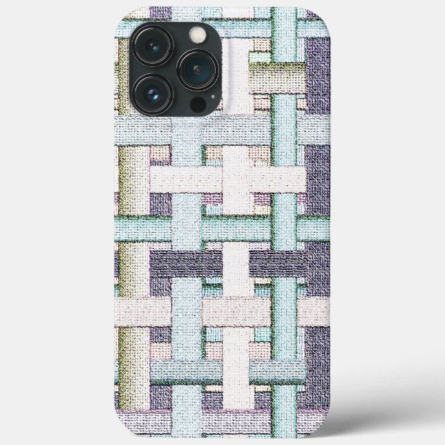 Faded coloured 'chess' in cloth or canvas look Case-Mate iPhone case (Back)
