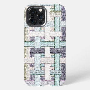 Faded coloured 'chess' in cloth or canvas look iPhone 13 pro max case