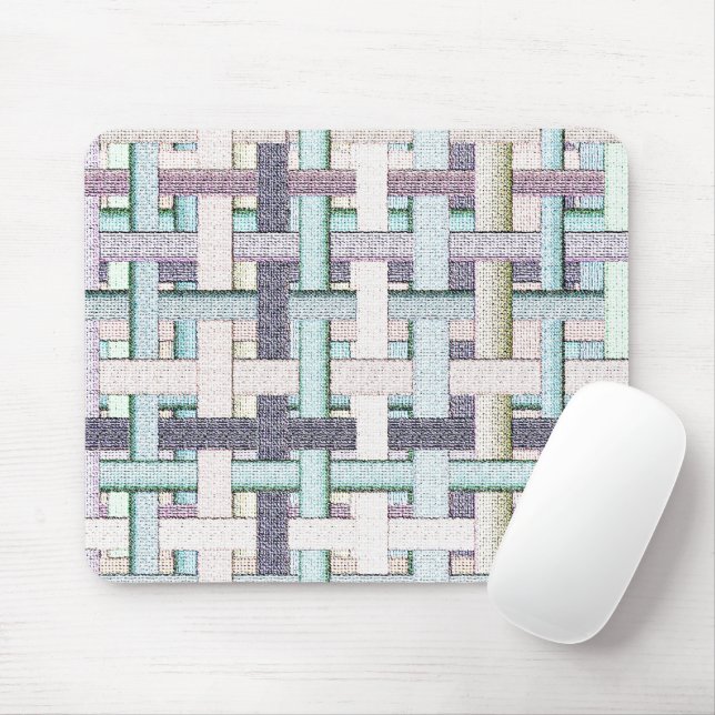 Faded coloured 'chess' in cloth or canvas look mouse mat (With Mouse)