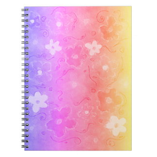 Faded Colourful Flowers Notebook