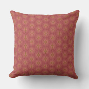 Faded Crimson Pineapple Star Throw Pillow