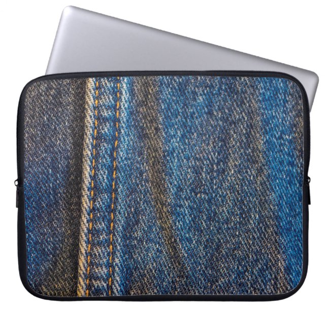 Faded Denim Laptop Sleeve (Front)