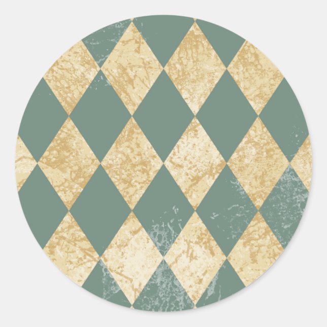Faded Diamond Pattern Classic Round Sticker (Front)