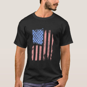 Faded Distressed USA American Flag Patriotic 4th o T-Shirt