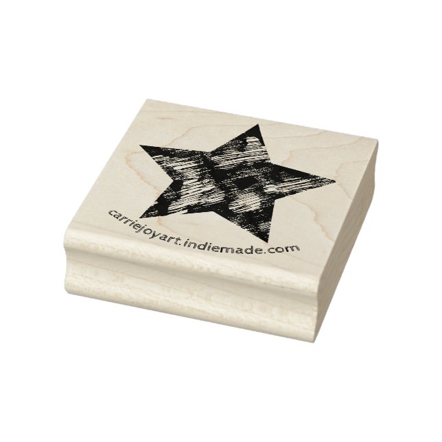 Faded  Distressed Vintage Textured Star Rubber Stamp (Stamp)