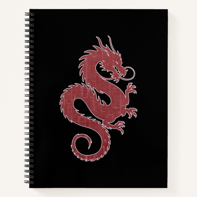 Faded Dragon on Black Notebook (Front)