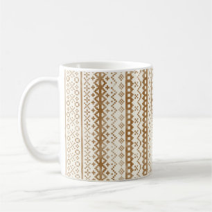 Faded Fair Isle Knit Watercolor Cabincore brown Coffee Mug