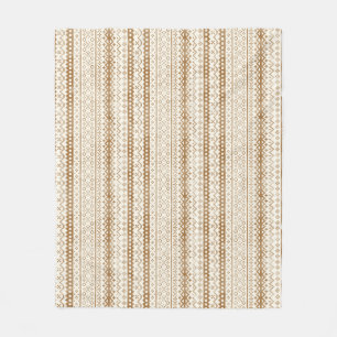 Faded Fair Isle Knit Watercolor Cabincore brown Fleece Blanket