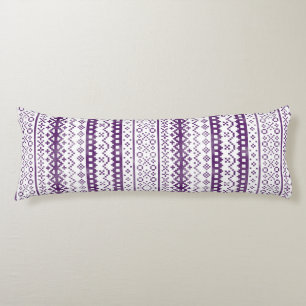 Faded Fair Isle Knit Watercolor Cabincore purple Body Cushion