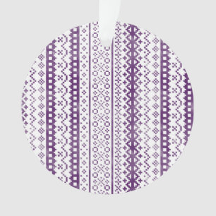 Faded Fair Isle Knit Watercolor Cabincore purple Ornament