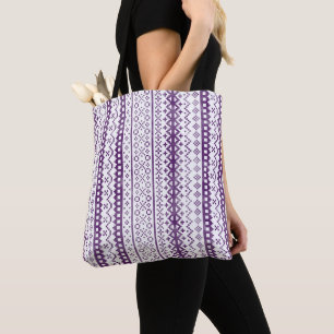 Faded Fair Isle Knit Watercolor Cabincore purple Tote Bag