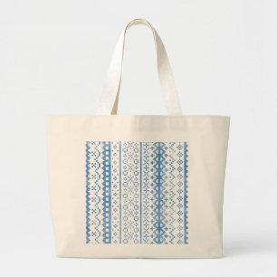 Faded Fair Isle Knitwear Watercolor Cosy Cabincore Large Tote Bag