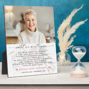 Faded Floral Photo Until We Meet Again Funeral Pla Plaque