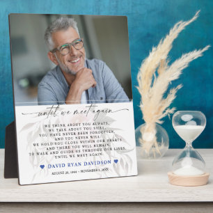 Faded Floral Photo Until We Meet Again Funeral Pla Plaque