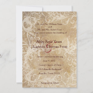Faded Floral Wedding Invitation