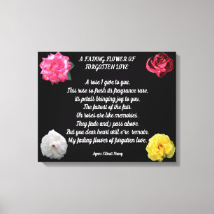 FADED FLOWER FORGOTTEN LOVE POEM CANVAS PRINT