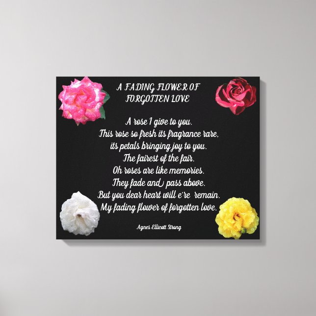 FADED FLOWER FORGOTTEN LOVE POEM CANVAS PRINT (Front)