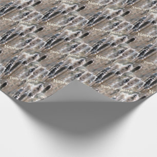 Faded Fluffy Cattails Nature Personalised Wrapping Paper