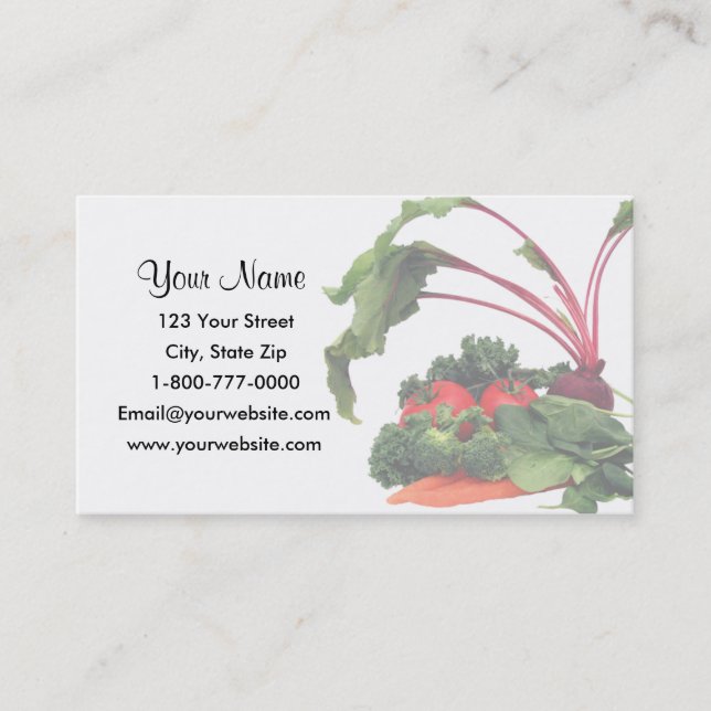Faded Fruit and Vegetables Business Cards (Front)