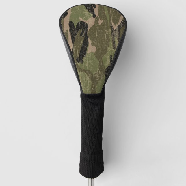Faded Green Camo Golf Head Cover (Front)