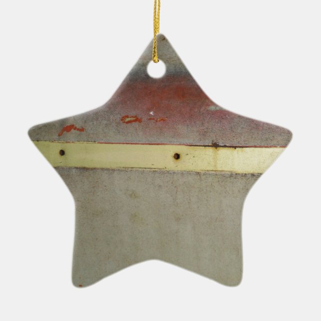 Faded Green, Red, Blue & Yellow rusted Ceramic Tree Decoration (Front)