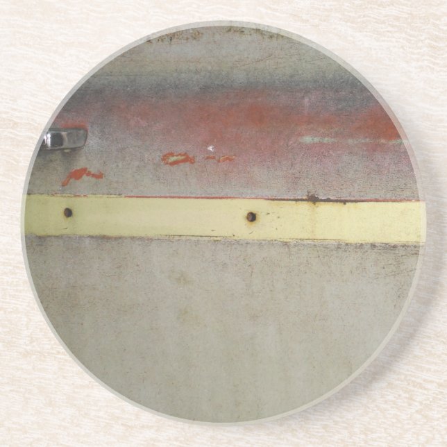 Faded Green, Red, Blue & Yellow rusted Coaster (Front)