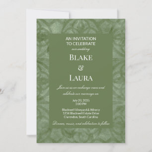 Faded Khaki Fall Muscadine Batik Custom Invitation