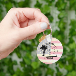 Faded Life Liberty & Pickleball Patriotic Key Ring
