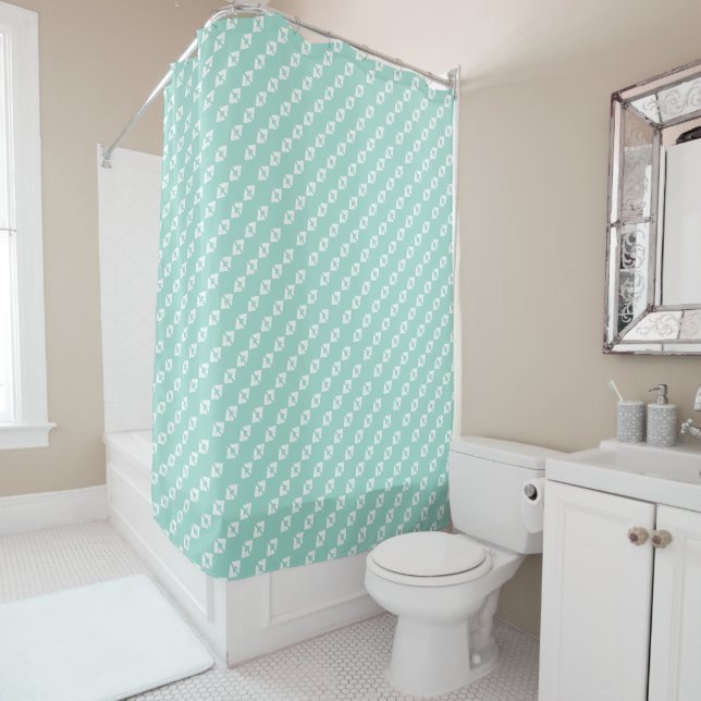 Faded Mint Shower Curtain (In Situ)