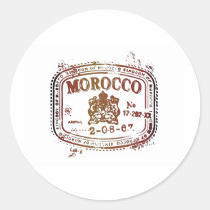 Faded Morocco Stamp Classic Round Sticker