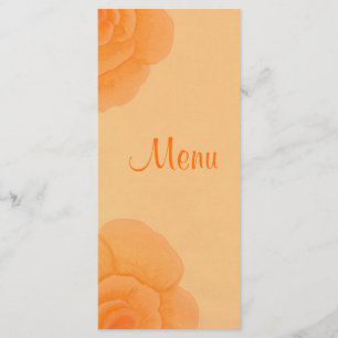 Faded Orange Roses, custom menu cards
