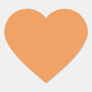 Faded orange (solid colour) Heart Sticker