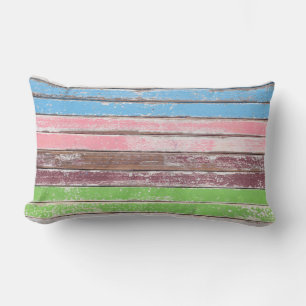 faded paint on wood lumbar cushion