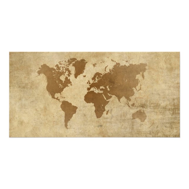 Faded Parchment World Map Photo Print (Front)