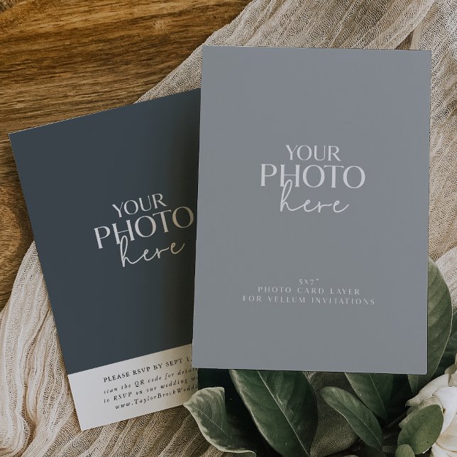 Faded Photo Card QR Code for Vellum Wedding Invite (Faded Photo Card QR Code for Vellum Wedding Invite)