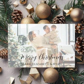 Faded Photo Merry Christmas Holiday Card