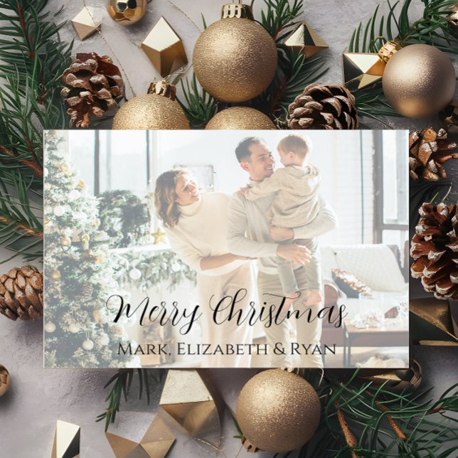 Faded Photo Merry Christmas Holiday Card (Creator Uploaded)