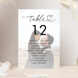 Faded Photo Seating Chart Names Wedding Sign Table Number<br><div class="desc">Decorate your wedding tables with this modern,  stylish card,  featuring heart script,  faded photo and custom guest details. Easily add your own details by clicking on the "personalise" option.</div>