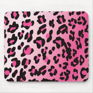 Faded Pink Fantasy Leopard Spots Pattern Mouse Mat