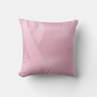 Faded Pink Ribbon Breast Cancer Cushion