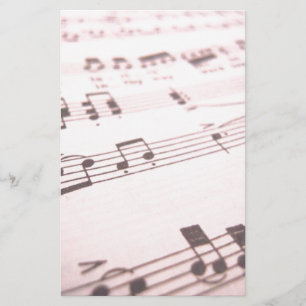 Faded Pink Sheet Music Stationery