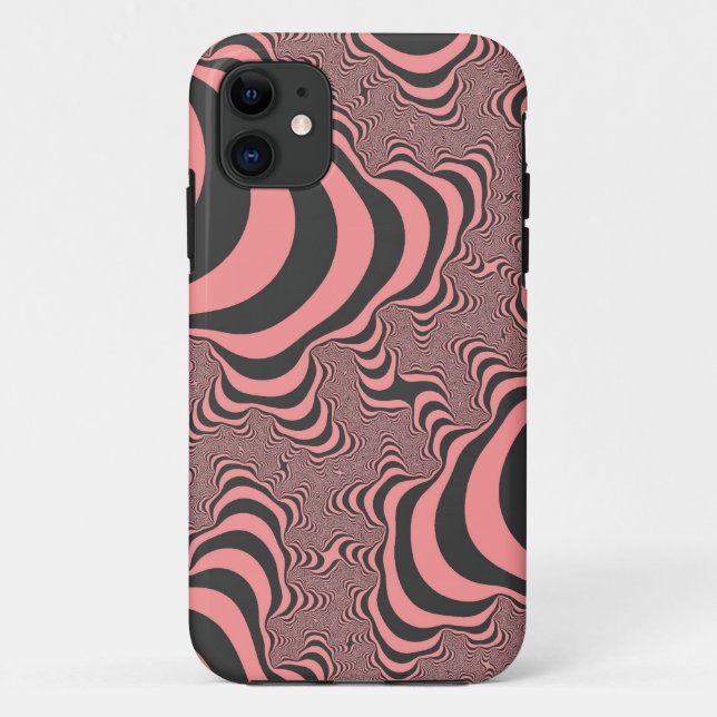 Faded Pink Zebra Stripes Case-Mate iPhone Case (Back)