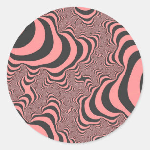Faded Pink Zebra Stripes Classic Round Sticker