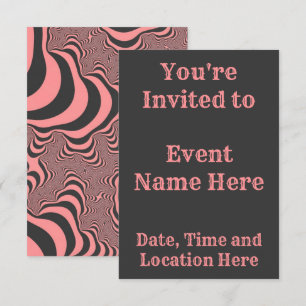 Faded Pink Zebra Stripes Invitation
