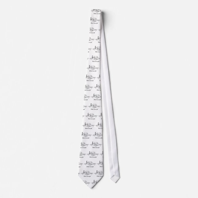 Faded Pittsburgh City Skyline Logo Tie (Front)