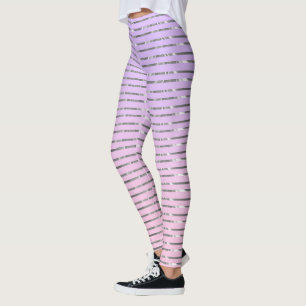 Faded purple and pink ombre silver stripes leggings