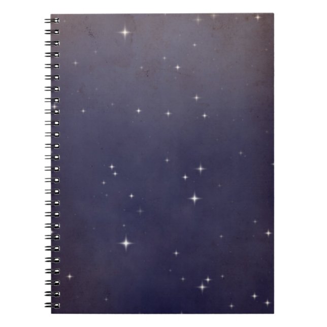 Faded purple night sky star field  notebook (Front)