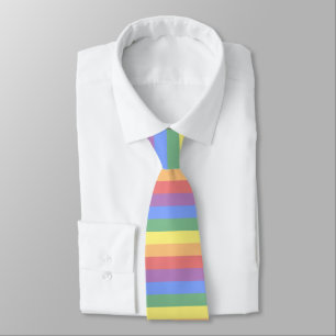 Faded Rainbow Flag Horizontal Stripe LGBT Pride Tie