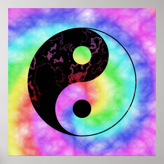Faded Rainbow Yin Yang Poster (Front)
